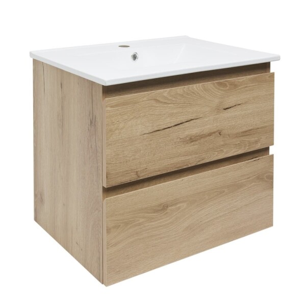 Koupelnová skříňka 2 zásuvková s umyvadlem SAT B-Way 59x50x45 cm dub mat BWAY260OAKU4BI BWAY260OAKU4BI