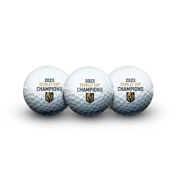 Fanatics Sada golfových míčků Vegas Golden Knights 2023 Stanley Cup Champions Three-Pack Golf Ball Set