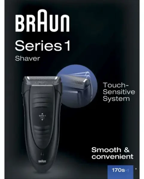 Braun Series 1-170s černá / Planžetový holicí strojek / omyvatelný / 100-240 V (037415)