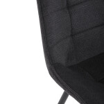 Židle jídelní, černá látka, černý kov, otočný mechanismus 90°/90° (L/P) - funkce reset