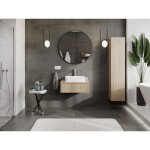 MEXEN/S - Rivel koupelnová skříňka pod umyvadlo 70 cm s deskou, 1 šuplík, reliéf , dub 91A20-07023-1-BFC81