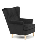 Křeslo ušák, černá látka, AK-388 BK2