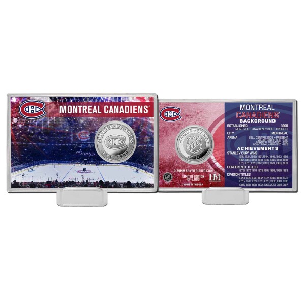 Highland Mint Sběratelská Pamětní mince Montreal Canadiens MLB Team History Silver Coin Card Limited Edition od 5000