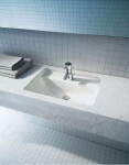 DURAVIT - Starck 3 Umyvadlo vestavné 490x365 mm, s přepadem, s otvorem pro baterii, WonderGliss, bílá 03024900001