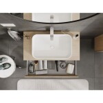 MEXEN/S - Rivel koupelnová skříňka pod umyvadlo 90 cm s deskou, 1 šuplík, reliéf , dub 91A20-09023-1-BFC81