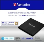 VERBATIM Slimline černá / Blu-ray + DVD externí vypalovačka / USB 3.1 Gen. 1 / USB-C (43889)
