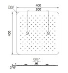 STEINBERG - 390 Hlavová sprcha, 40x40 cm, leštěný nerez 390 4402