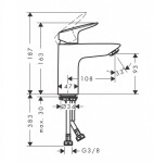 HANSGROHE - Logis Umyvadlová baterie, EcoSmart, matná černá 71101670
