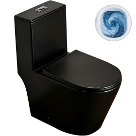 CERANO - WC kombi Marmo, Double Vortex - vírové splachování + Slim/SoftClose sedátko - spodní/zadní odpad - černá matná - 70x36 CER-680361