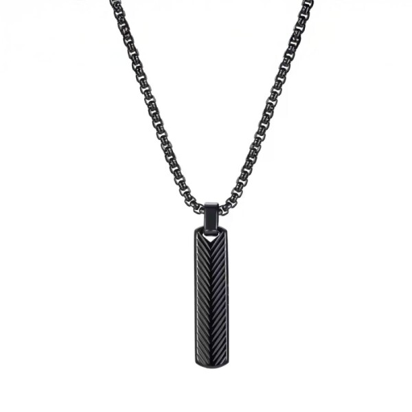 Pánský náhrdelník Simon Black - chirurgická ocel, Černá 60 cm