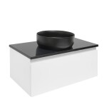 Koupelnová skříňka SAT B-WAY 79x30x45 cm bílá lesk s krycí deskou v černé barvě BWAY80WTK BWAY80WTK