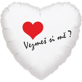 Balónek fóliový bílé srdíčko Vezmeš si mě? balonky.cz Balónek fóliový bílé srdíčko Vezmeš si mě? balonky.cz