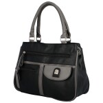 Trendy dámská koženková kabelka do ruky Regina, černo-šedá