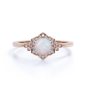 Emporial prsten 14k zlato Vermeil GU-DR14627R-ROSEGOLD-MOONSTONE-ZIRCON Velikost: 9 (EU: 59-60)