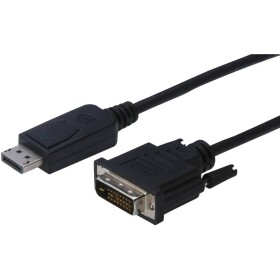 Digitus DisplayPort / DVI kabelový adaptér Konektor DisplayPort, DVI-D 24+1pol. Zástrčka 2.00 m černá AK-340301-020-S lze šroubovat Kabel DisplayPort