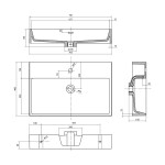 SAPHO - AQUATIC umyvadlo, litý mramor, 70x46cm, bílá AT070