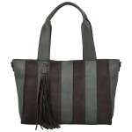 Trendy dámská koženková kabelka na rameno Marga, tmavě šedá