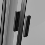 BESCO - Set čtvrtkruhový kout ZARYA BLACK + vanička AXIM STONE EFFECT - Barva rámu - Černá, Rozměr A - 90, Rozměr B - 90, Výplň - Čiré bezpečnostní sklo - 5 mm BCZBAXS90190