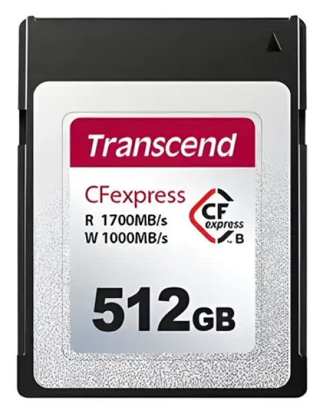 Transcend 512GB CFexpress 820 / Paměťová karta / Type B / NVMe PCIe Gen3 x2 / 1700 MB/s R / 1000 MB/s W (TS512GCFE820)