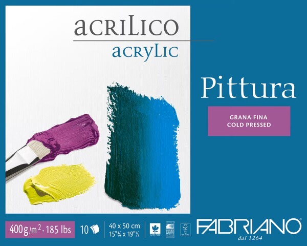 Fabriano Pittura Acrilico blok na akryl 25x35 cm 400 g 10 listů lepený