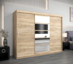 Šatní skříň Abi Ro1 Barva korpusu: Dub Sonoma, Rozměry: 150 cm, Dveře: Bílá
