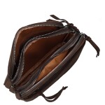 Semišová dámská crossbody kabelka Lory, tmavě hnědá