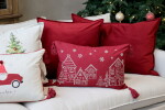 Chic Antique Bavlněný povlak na polštář Aix Cherry Tassels 50 × 35 cm, červená barva, textil