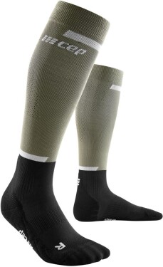 CEP dámské běžecké kompresní podkolenky 4.0 - olive / black Velikost: II (25-31 cm obvod lýtka)