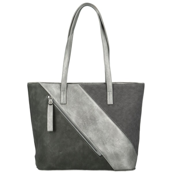 Stylová dámská koženková kabelka na rameno Anisia, tmavě stříbrná