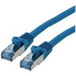 Roline 21.15.2974 RJ45 síťové kabely, propojovací kabely CAT 6A S/FTP 0.30 m modrá dvoužilový stíněný, bez halogenů, samozhášecí 1 ks - Roline 21.15.2974 S/FTP patch kat. 6a, Component Level, 0,3m, modrý