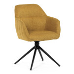 Židle jídelní a konferenční, žlutá látka, černé kovové nohy, otočný mechanismus