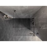 MEXEN/S - Lunar T sprchový kout dveře křídlové pravá 110 x 110, transparent, grafit kartáčovaná 834T-110-110-66-00-P