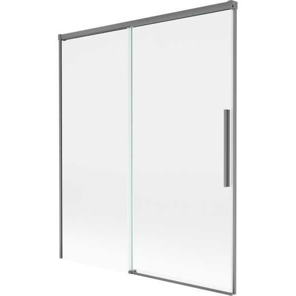 MEXEN/S - Rox vanová zástěna 2-křídlová posuvná 140 x 150, transparent, grafit metal 8C9-140-001-95-00