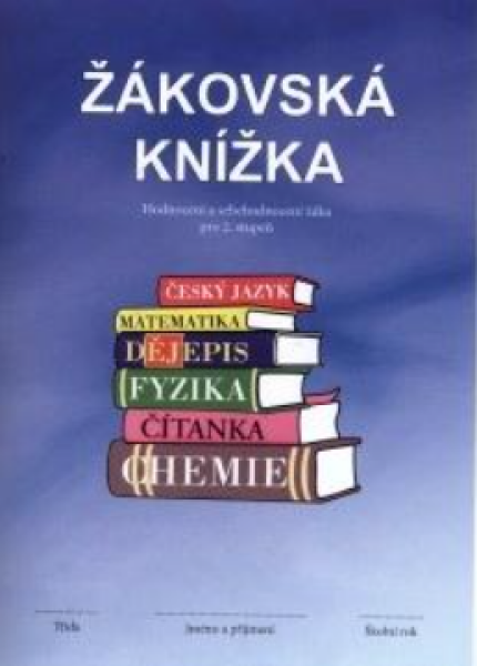 Žákovská knížka MODRÁ /hodnocení a sebehododnocení s vyznač.předměty 2.stupeň