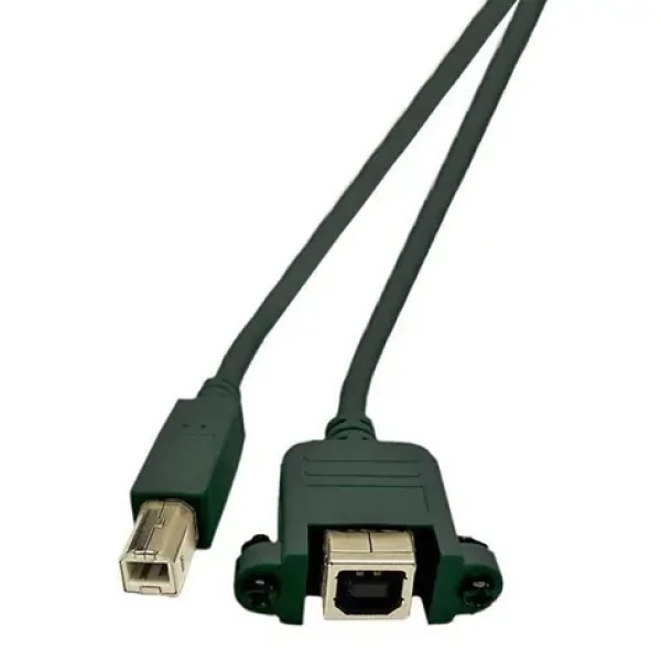MicroConnect kabel s montážními konektory USB2.0 B (M) - USB2.0 B (F) 1.8m černá / 480Mbit/s (USBABF1PANEL2)