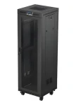Lanberg Rack 37U/600x600 černá / Stojanový rozvaděč / 19" / Flat pack / Perforované dveře / LCD (FF01-6637-23BL)