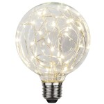STAR TRADING Dekorativní LED žárovka Warm White Decoled, stříbrná barva, sklo, kov, plast