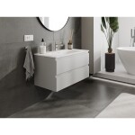 MEXEN/S - Orio koupelnová skříňka 90 cm s umyvadlem Vela, 2 zásuvky, šedá mat/bílá mat 91A10-09047-2-BFF62-W23M01