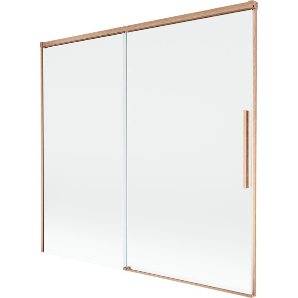 MEXEN/S - Rox vanová zástěna 2-křídlová posuvná 170 x 150, transparent, měď kartáčovaná 8C9-170-001-65-00