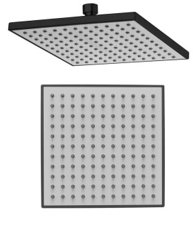 AQUALINE - Hlavová sprcha, 200x200, ABS/černá mat SC164B