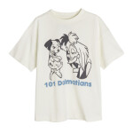 Tričko s krátkým rukávem a potiskem 101 dalmatinů- bílé - 146 WHITE