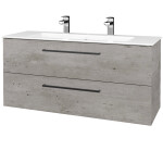Dřevojas - Umyvadlová skříňka GIO SZZ2 120 - D01 Beton / Úchytka T06 / D01 Beton 407049H