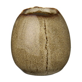 Ib Laursen Mini vázička Egg-shaped Brown 6,5 cm, hnědá barva, keramika