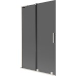 MEXEN/S - Velar L dvoukřídlá posuvná vanová zástěna 110 x 150, grafit, nikl kartáčovaný 896-110-003-41-97
