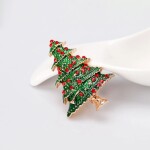 Vánoční brož se zirkony Christmas Tree 10 - vánoční stromeček, Zlatá