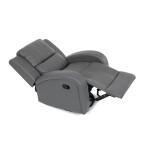 TV a relaxační křeslo, manuální polohování, potah šedá látka v dekoru kůže