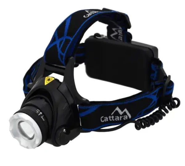 Cattara Čelovka LED 570lm ZOOM černá / CREE XM-L 6W / 2x 3.7 V Akumulátor / IP44 (13123)