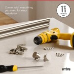 Stříbrná roztažitelná garnýž 91-168 cm Umbra CAPPA