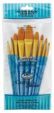 Royal & Langnickel Sada štětců GOLD TAKLON, 9ks (ovál č.0,2,4,6,8,10,12, 3/4", 1")