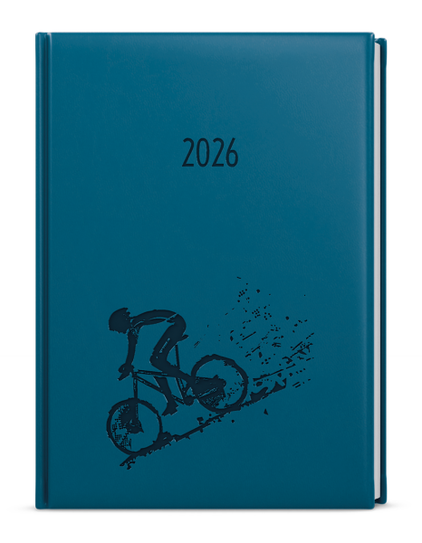 Týdenní diář 2026 Baloušek A5 Oskar - Vivella s ražbou - petrolejová - Kolo